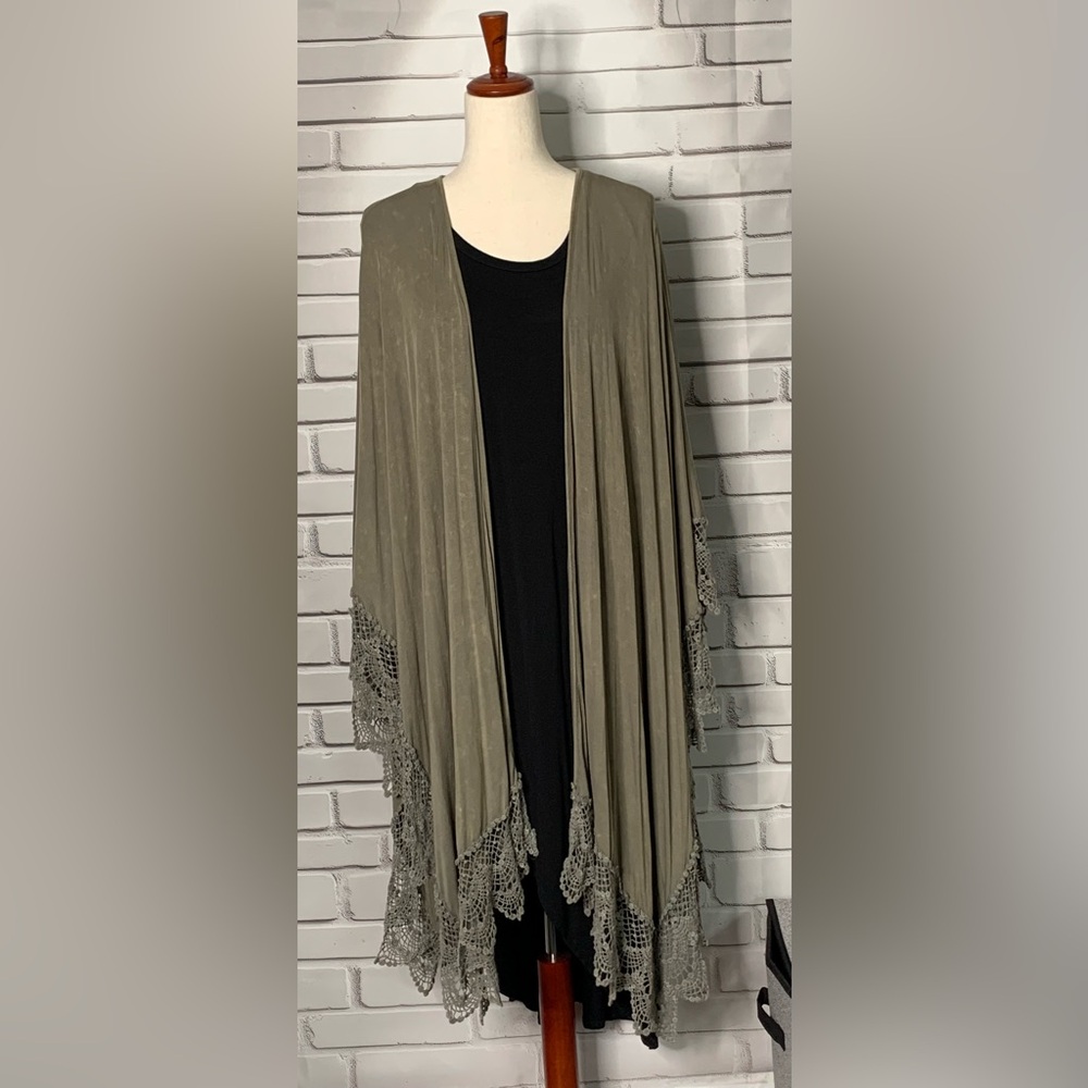 Women's POL Green Washed Jersey Shawls NEW - Picture 4 of 6
